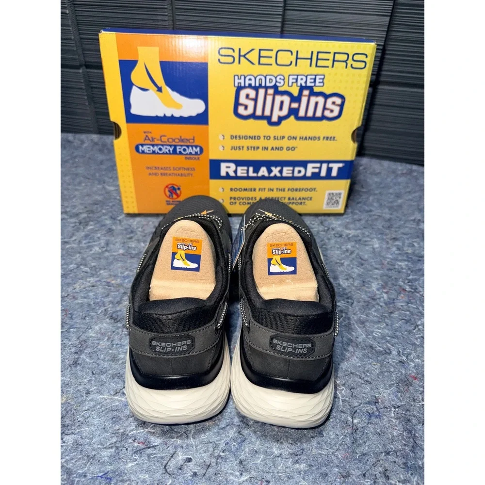 Skechers Mens 8 Hands Free Slip-ins Relaxed Fit Lawson Parasail Black 211108 NEW